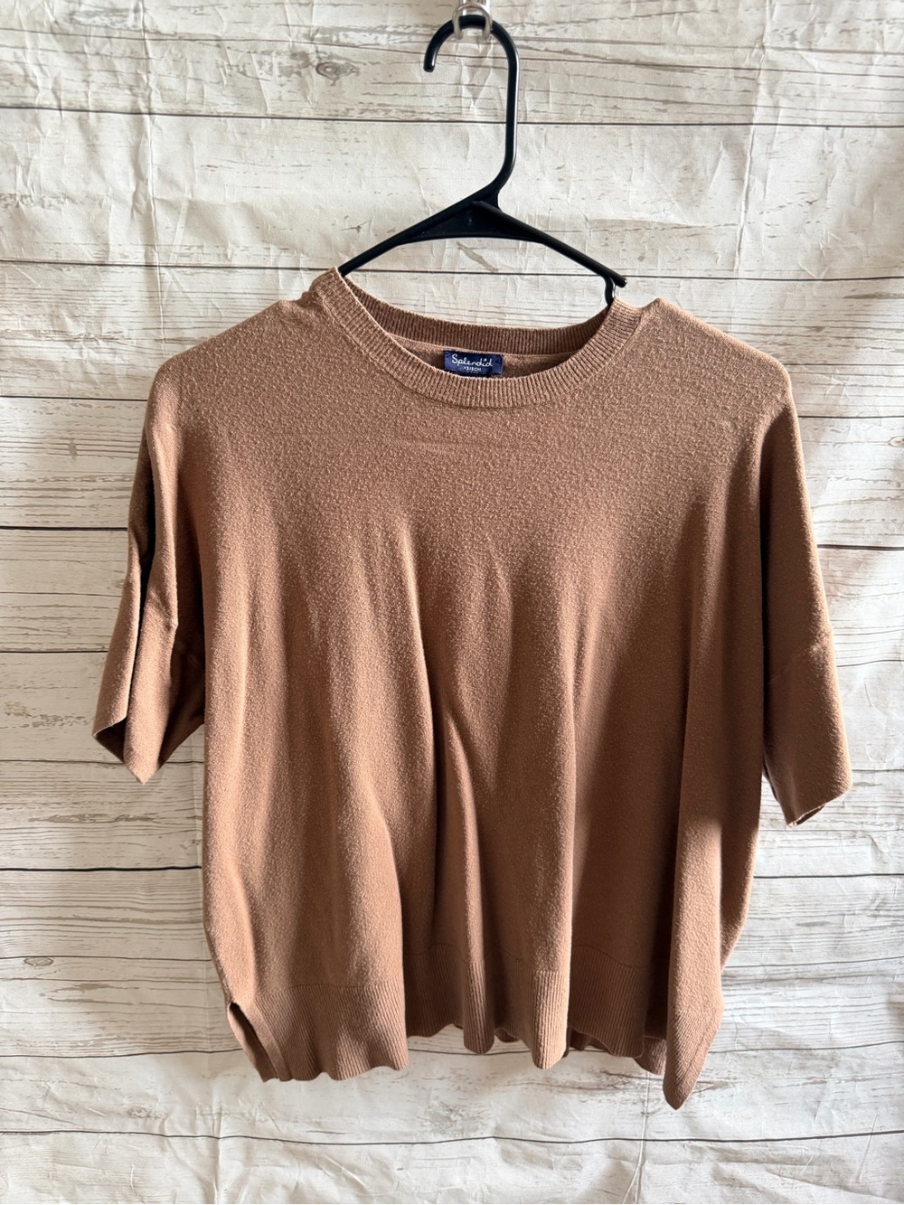 Splendid Rust Brown Short-Sleeve Knit Top